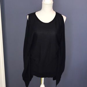 Michael Kors navy blue open shoulder shirt